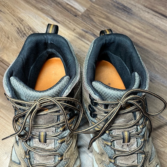 Merrell Men’s 13 Hiking Boots Black Bracken Brown Lace Up Shoes Moab - Picture 4 of 10